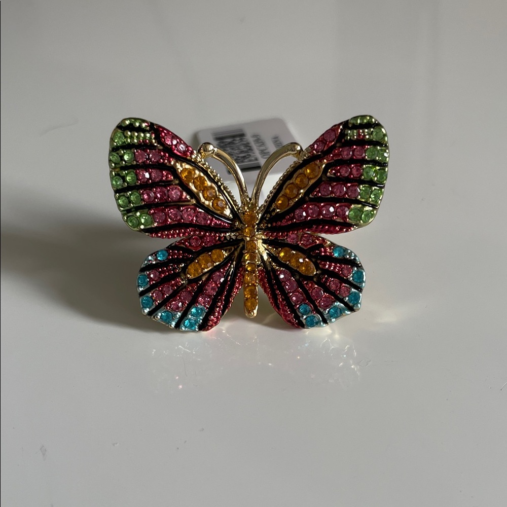JTV Vibrant Crystal Butterfly Ring